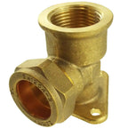 15mm Brass Wall Flange Kit with 15mm Barbed Polished Brass Tap