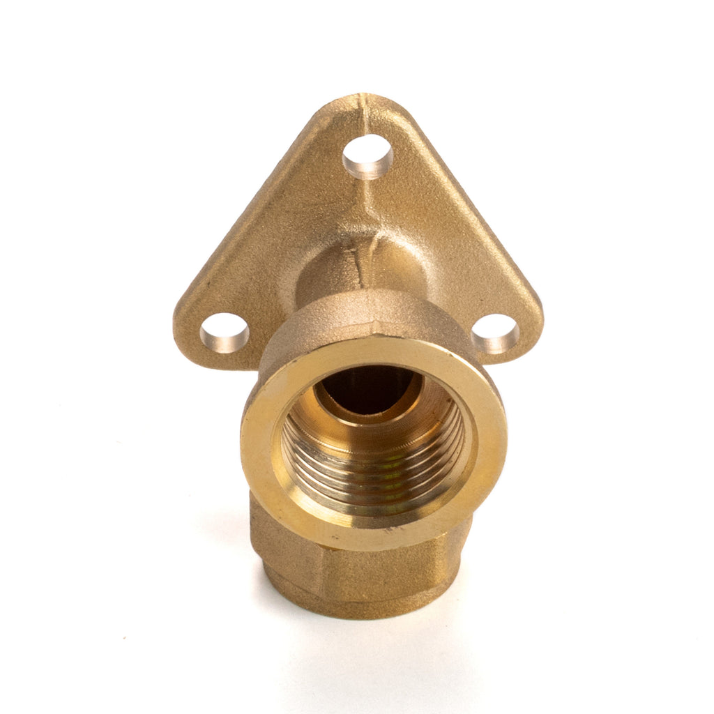 15mm Brass Wall Flange Kit with Lever Tap Hose Barb and Lever Lock