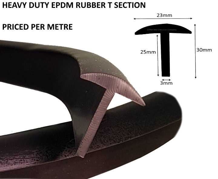 TSEC 1566 Rubber T Section Seal – Heavy Duty Weather & Chemical Resistant Rubber Trim