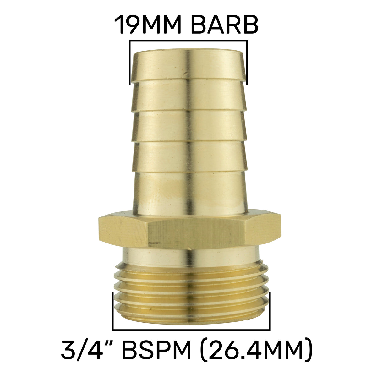 19mm Brass Barb with BSPF-Quick Connect Valve & Hose Connector 4mm Barb