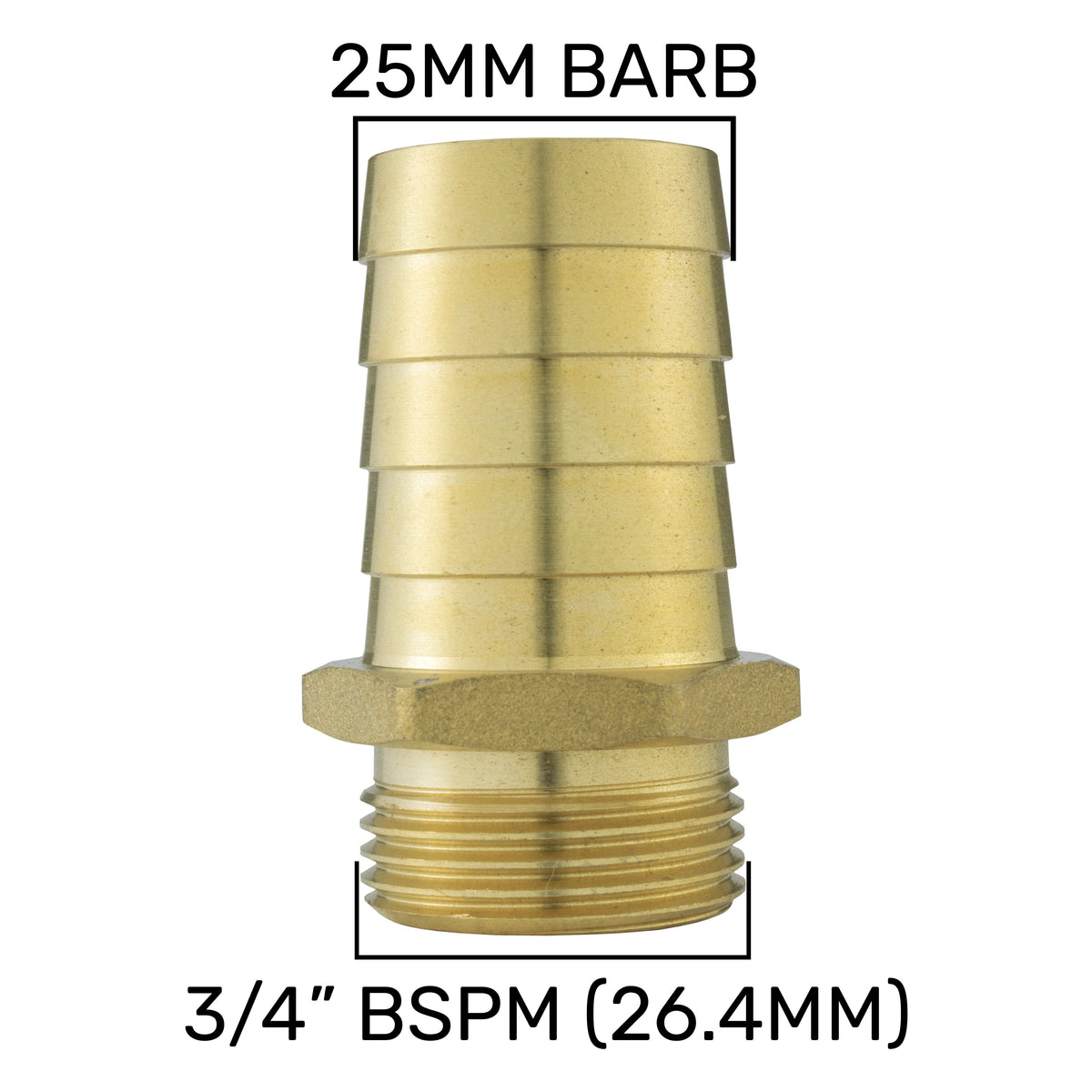 25mm Brass Barb with BSPF-Quick Connect Valve & Hose Connector 3/4" BSPM