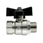Brass Nickel-Plated Butterfly Valve 1/2" BSPM-F