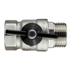 Brass Nickel-Plated Butterfly Valve 1/2" BSPM-F