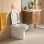 Clinton Comfort Height Back to Wall Toilet With Seat - White
