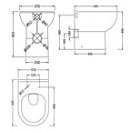 Clinton Comfort Height Back to Wall Toilet With Seat - White