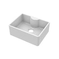 Inspire Single Bowl Butler Sink With Offset Waste And Tap Ledge - White
