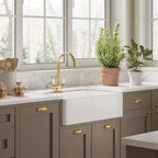 Inspire Single Bowl Butler Sink With Offset Waste And Tap Ledge - White