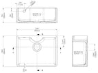 Inspire Single Bowl Butler Sink With Tap Ledge And Overflow - White