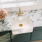 Inspire Single Bowl Butler Sink With Tap Ledge And Overflow - White