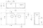 Inspire Double Bowl Butler Sink With Stepped Weir And Overflow - White