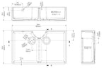 Inspire Double Bowl Butler Sink With Stepped Weir And Overflow - White