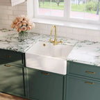 Inspire 595mm Single Bowl Butler Sink With Offset Waste And Overflow - 1 Tap Hole - White