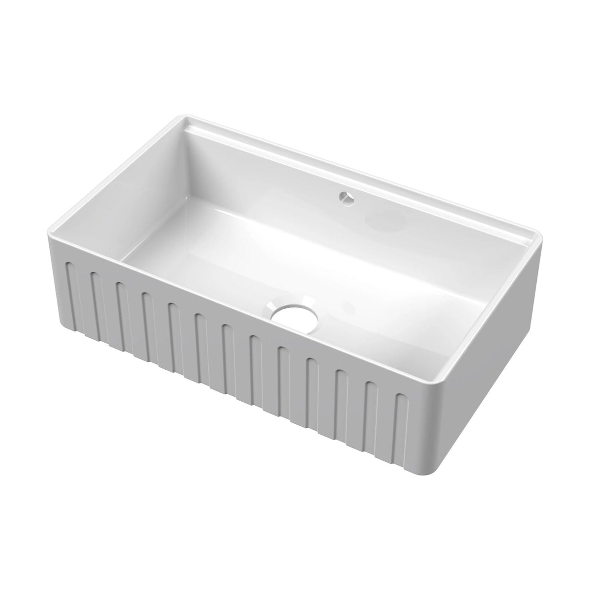 Inspire Fluted Butler Sink With Ledge - White