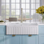 Inspire Fluted Butler Sink With Ledge - White