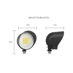 RAB BULLET12B Field Adjustable Flood Light 1324 Lumens 12W Selectable CCT 120-277V Black