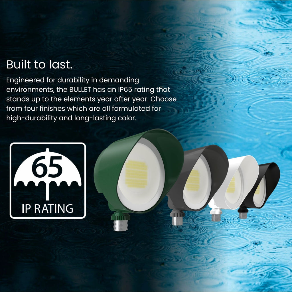RAB BULLET2X20B Field Adjustable Flood Light 40W 4190 Lumens Selectable CCT 120-277V Black