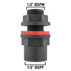 Water Butt Kit 1/2" with Lever Tap Hose Barb and Side Lock
