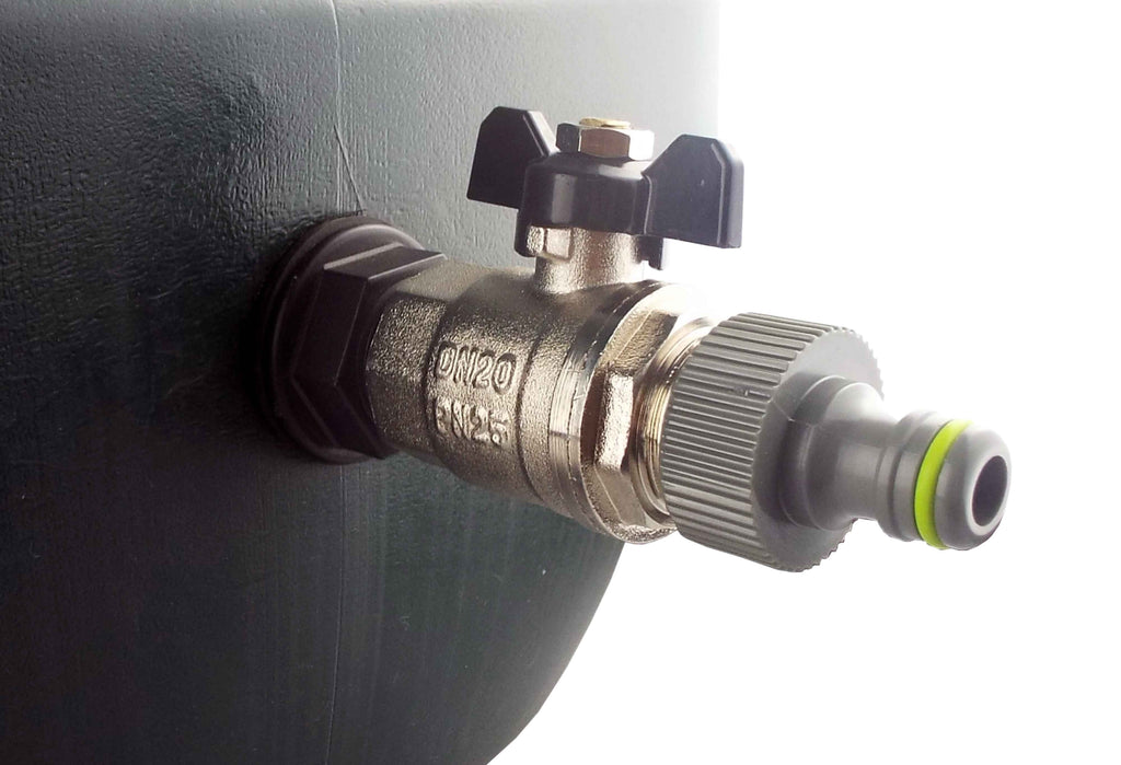 Water Butt Kit 3/4” BSP with Metal Bib Valve and Quick Connect Outlet
