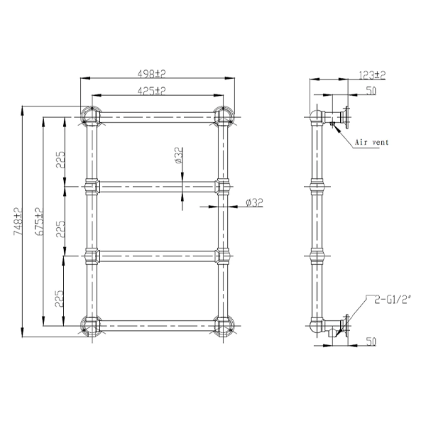 Sophia Wall Mounted Towel Rail