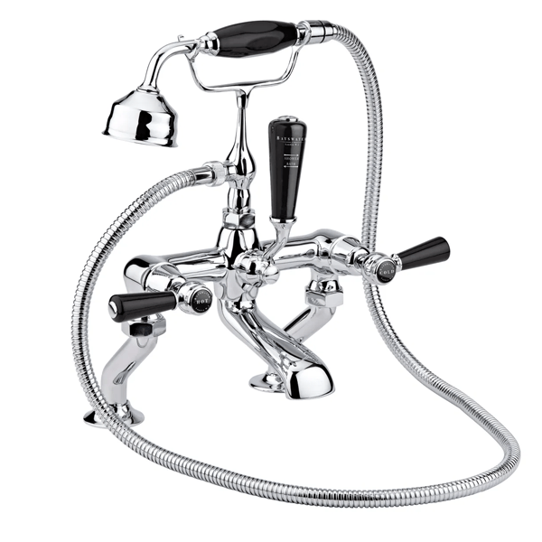 Black Deck Mounted Shower Mixer