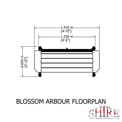 Blossom Arbour - 4ft x 2ft (Pressure Treated)
