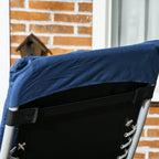 Reclining Zero Gravity Chair Set of 2, Folding Garden Chairs Set w/ Cushion, Dark Blue