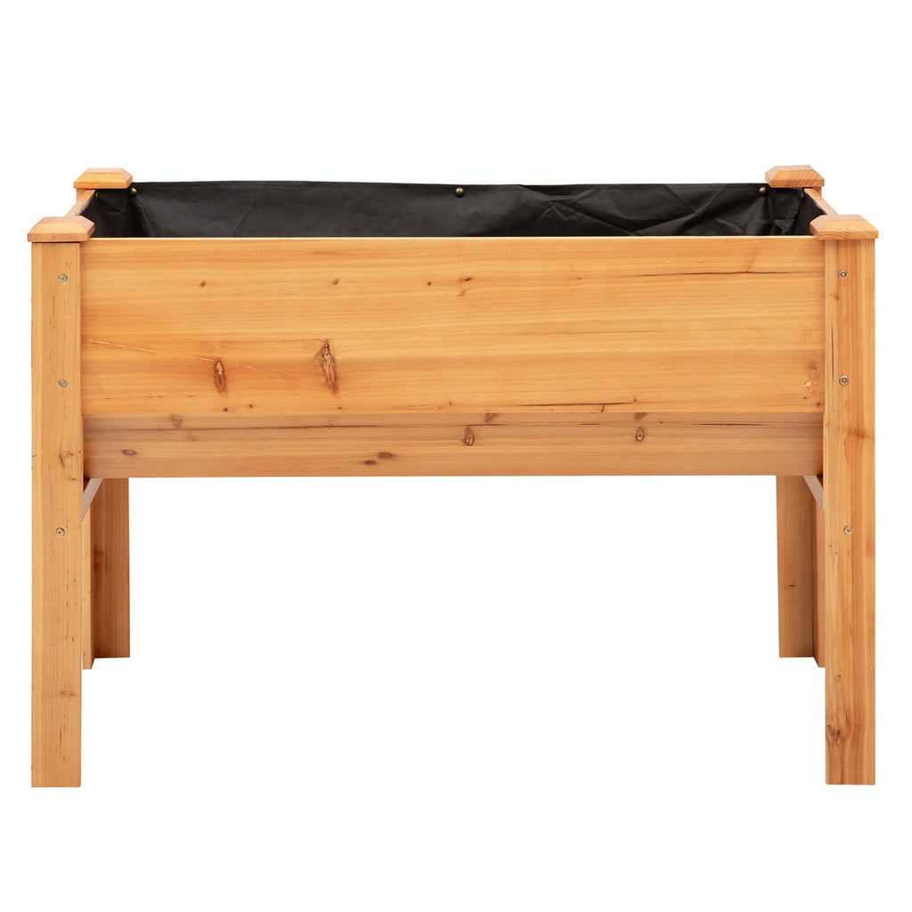 48" x 24" x 32" Raised Garden Bed with Funnel Design & Hooks, 660lb Capacity, Natural