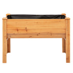 48" x 24" x 32" Raised Garden Bed with Funnel Design & Hooks, 660lb Capacity, Natural