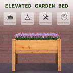 48" x 24" x 32" Raised Garden Bed with Funnel Design & Hooks, 660lb Capacity, Natural
