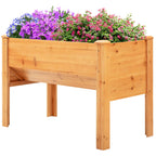 48" x 24" x 32" Raised Garden Bed with Funnel Design & Hooks, 660lb Capacity, Natural