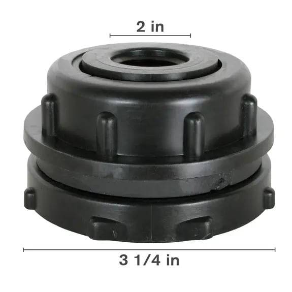 PolyPro Threaded Bulkhead Fitting - 2" - (3 1/4" Opening)