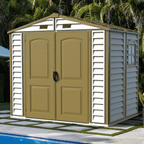 DuraMax 8ft x 5.5ft Storeall Vinyl Shed with Foundation Kit and window 30115
