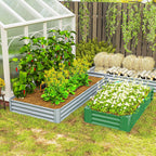 8' x 4' x 1' Galvanized Raised Garden Bed with Open Bottom, Silver