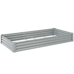 8' x 4' x 1' Galvanized Raised Garden Bed with Open Bottom, Silver