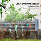 8' x 4' x 1' Galvanized Raised Garden Bed with Open Bottom, Silver