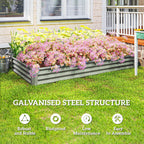 8' x 4' x 1' Galvanized Raised Garden Bed with Open Bottom, Silver