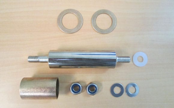 Southwest Windpower Whisper 200 Replacement Pivot Shaft Kit includes pivot shaft, bushing and hardware