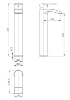 Cascade Curved Tall Basin Mixer Tap - Chrome