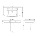 Daniel Basin with Pedestal - 1 TH - White