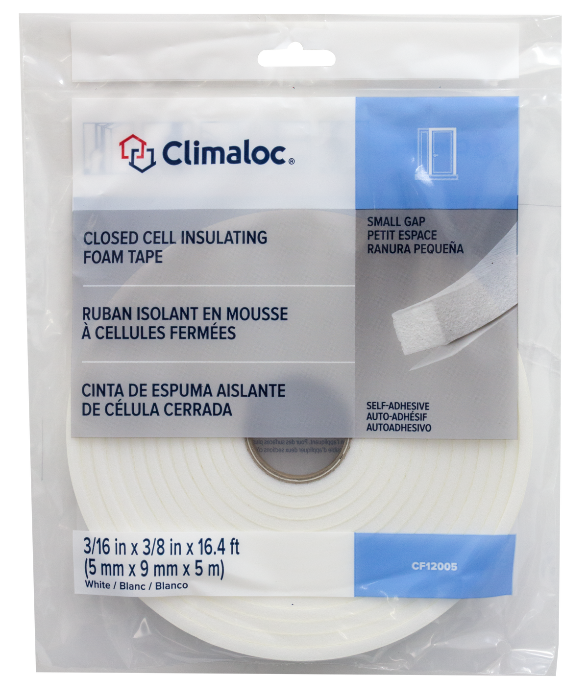 3/16 in. x 3/8 in. x 17 ft. White Foam Window Seal for Small Gaps