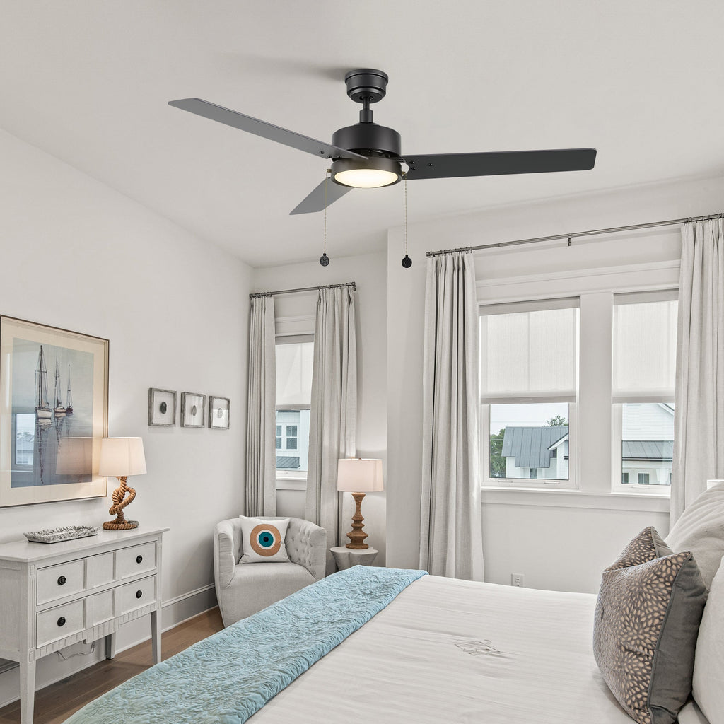 VINK 52 inch 3-Blade Ceiling Fan with LED Light & Pull Chain