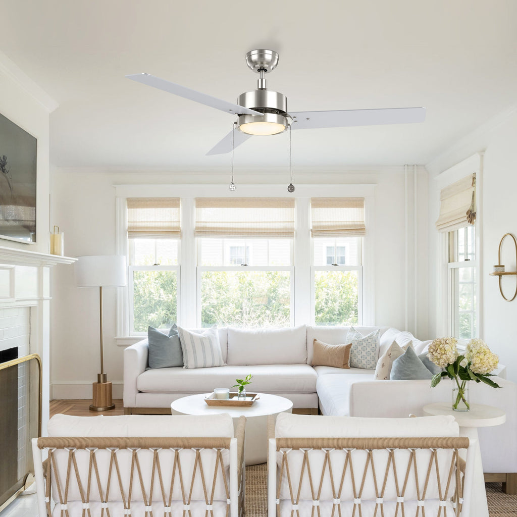 VINK 52 inch 3-Blade Ceiling Fan with LED Light & Pull Chain