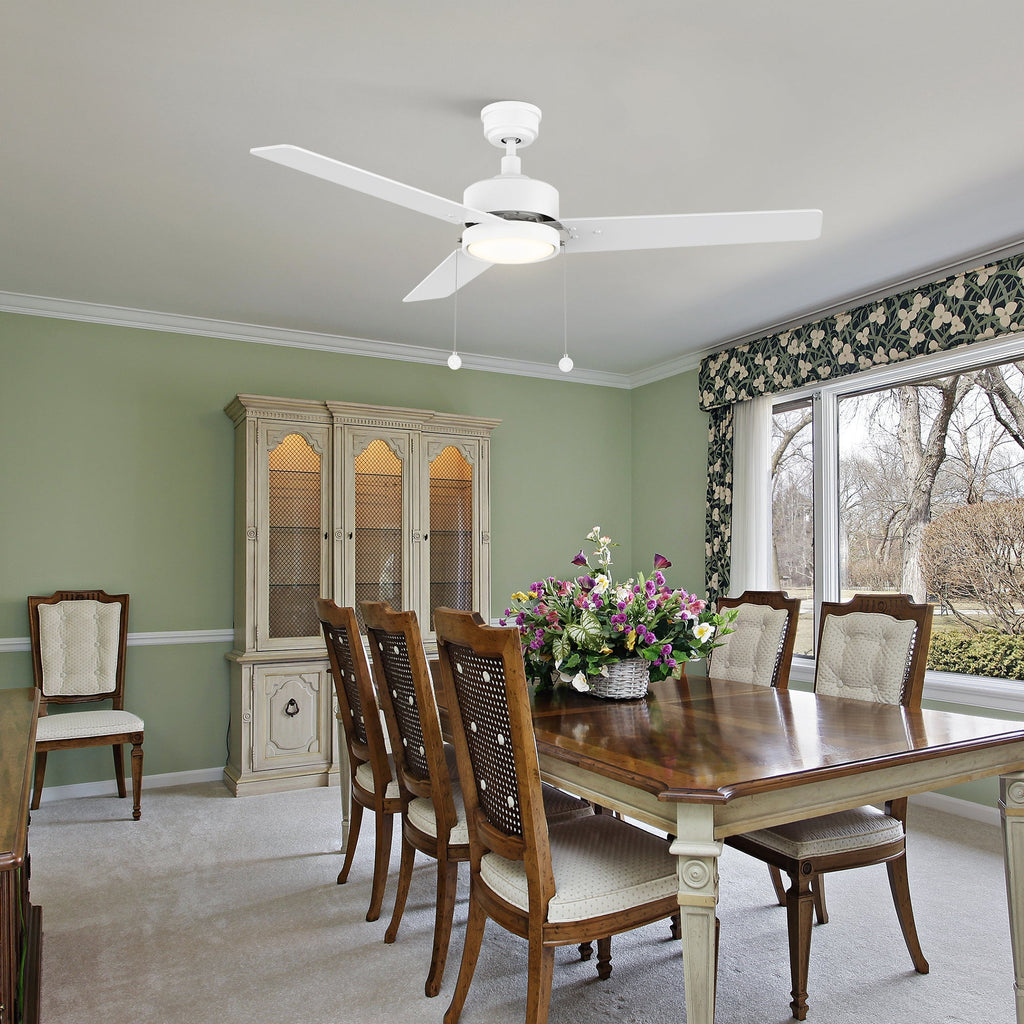 VINK 52 inch 3-Blade Ceiling Fan with LED Light & Pull Chain