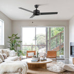 VINK 52 inch 3-Blade No Light Ceiling Fan with Pull Chain