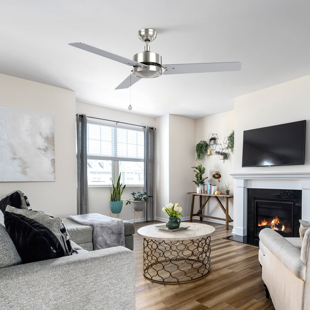 VINK 52 inch 3-Blade No Light Ceiling Fan with Pull Chain