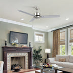 VINK 52 inch 3-Blade No Light Ceiling Fan with Pull Chain