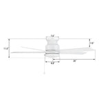 ASCOTT 52 inch 5-Blade Flush Mount No Light Ceiling Fan with Pull Chain