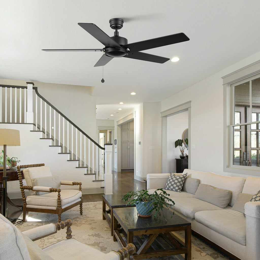 VINK 52 inch 5-Blade No Light Ceiling Fan with Pull Chain