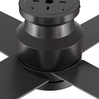 SANTANA 52 inch 4-Blade Flush Mount No Light Ceiling Fan with Remote