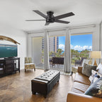 SANTANA 52 inch 5-Blade Flush Mount No Light Ceiling Fan Remote